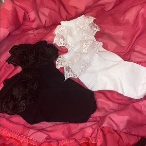 Black & White Frilly Socks
